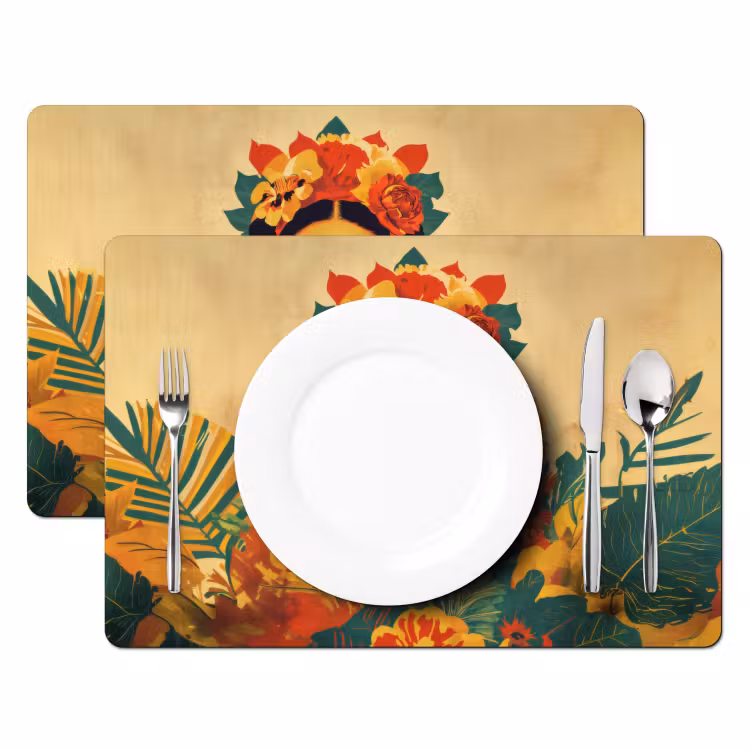 Sets de table en vinyle - Féminin - Fleurs - Bijoux — 2