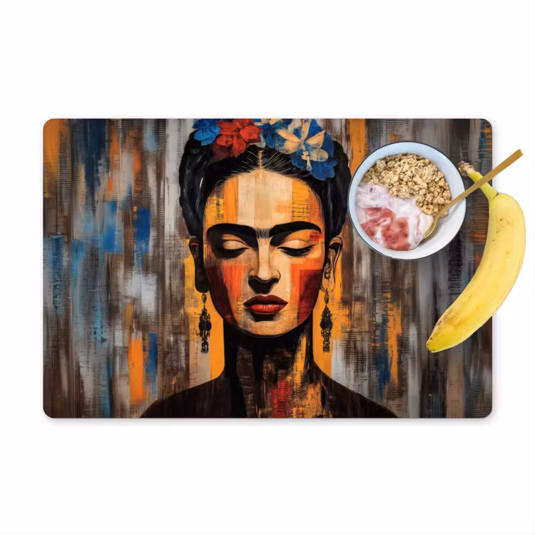 Sets de table en vinyle - Portrait - Femme - Fleurs — 1