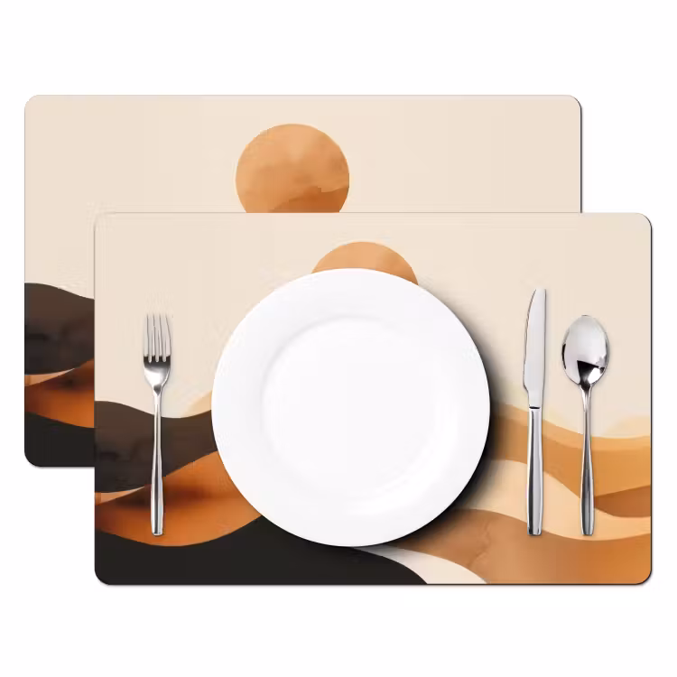 Sets de table en vinyle - Soleil - Collines - Arbre - Abstrait — 2