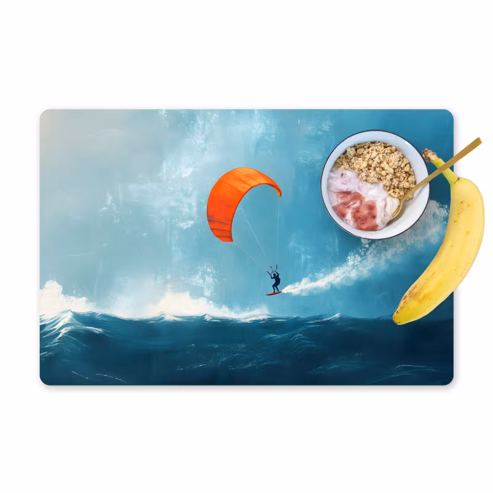 Sets de table en vinyle - Kitesurfer - Orange - Mer - Ciel — 1