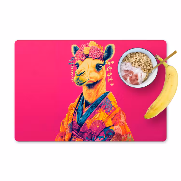Sets de table en vinyle - Camel - Fleurs - Kimono - Eventails — 1