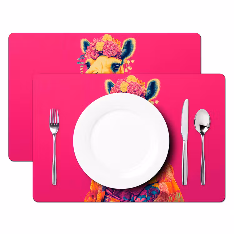 Sets de table en vinyle - Camel - Fleurs - Kimono - Eventails — 2