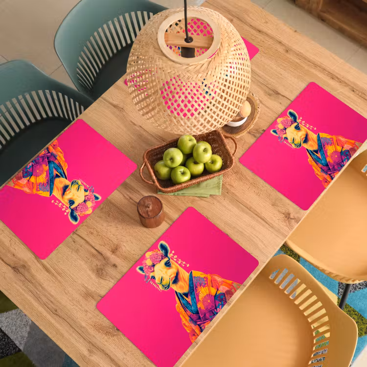Sets de table en vinyle - Camel - Fleurs - Kimono - Eventails — 3