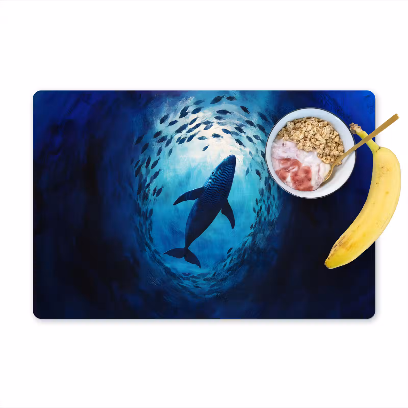 Sets de table en vinyle - Baleine - Poisson - Bleu foncé — 1