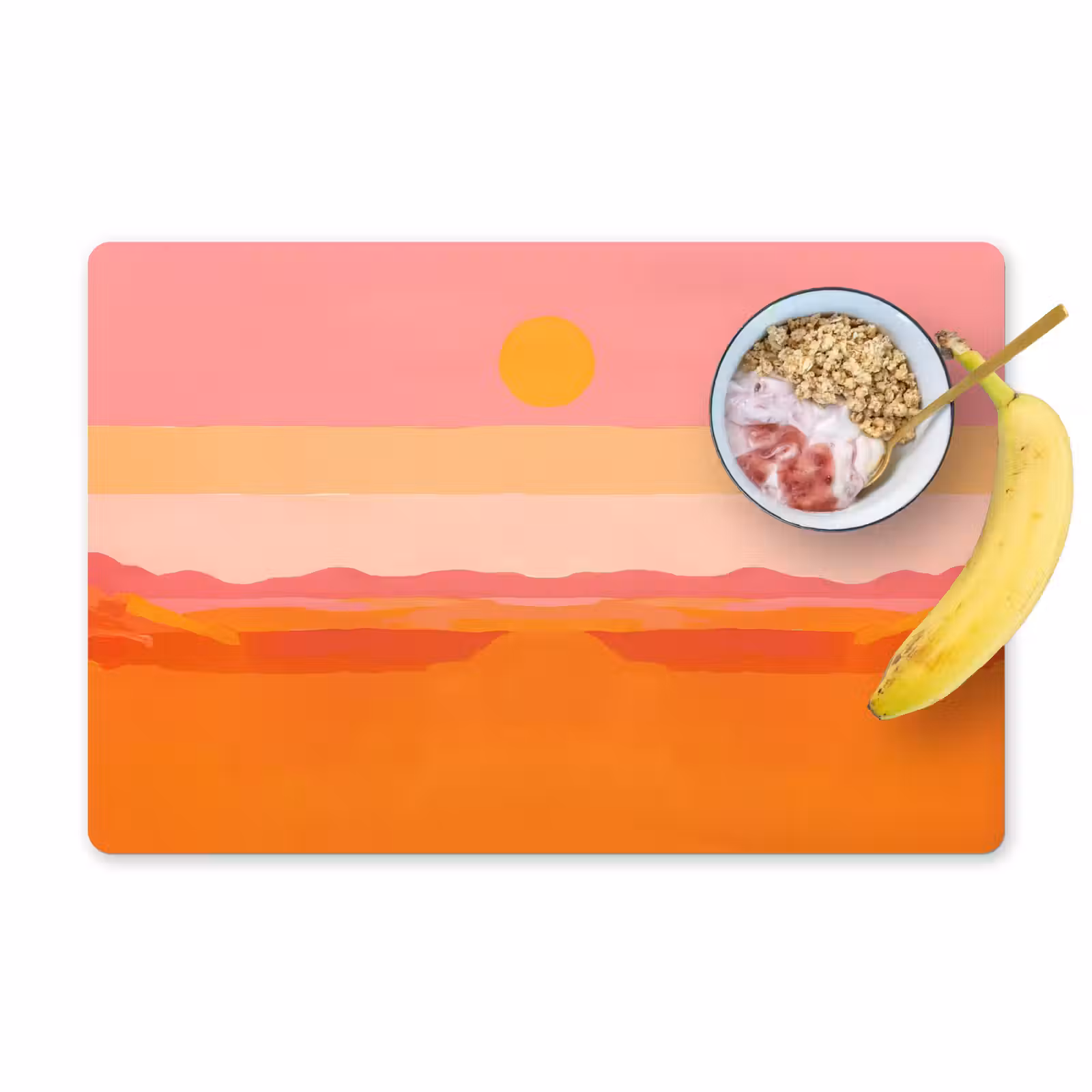 Sets de table en vinyle - Soleil - Abstrait - Paysage - Orange — 1