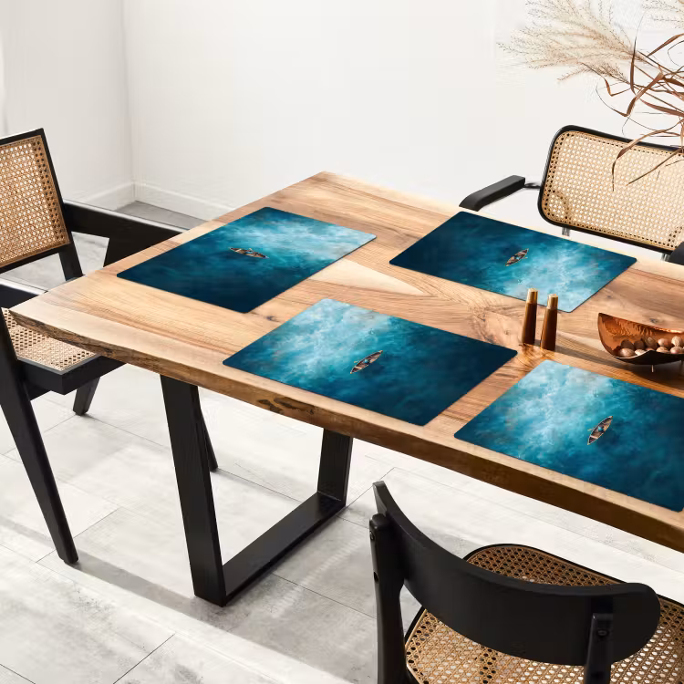 Sets de table en vinyle - Bateau - Eau - Bleu — 4