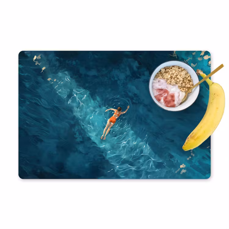 Sets de table en vinyle - Femme - Eau - Bikini - Orange — 1