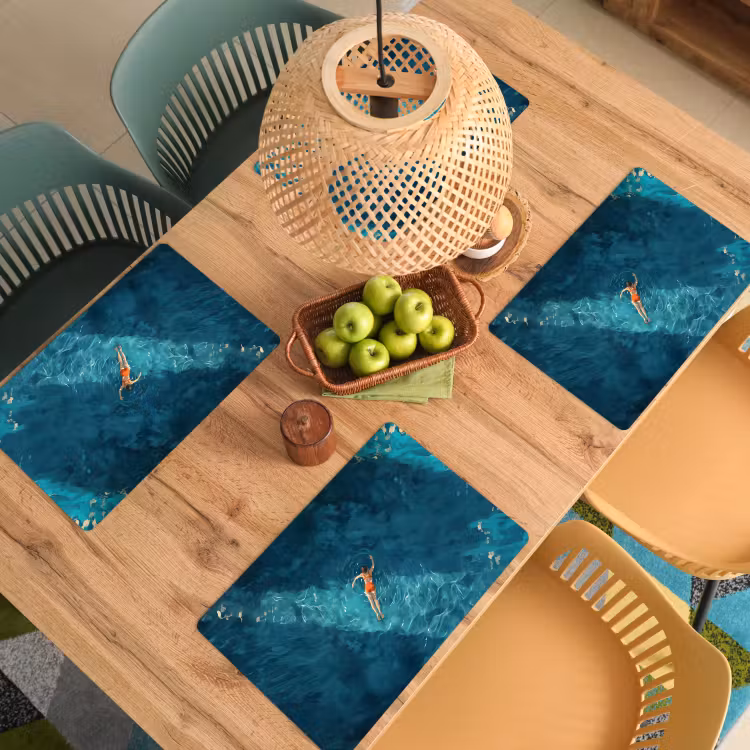 Sets de table en vinyle - Femme - Eau - Bikini - Orange — 3