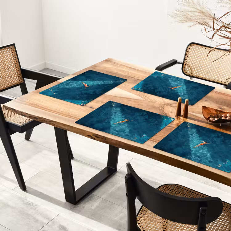 Sets de table en vinyle - Femme - Eau - Bikini - Orange — 4