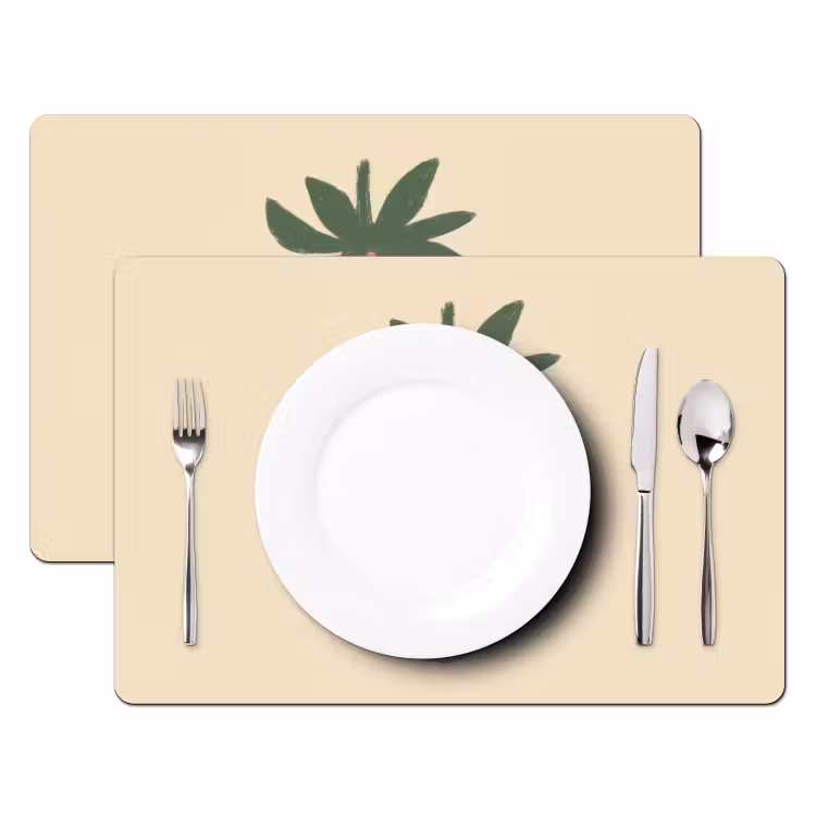 Sets de table en vinyle - Fraise - Minimaliste - Rouge - Fruit — 2