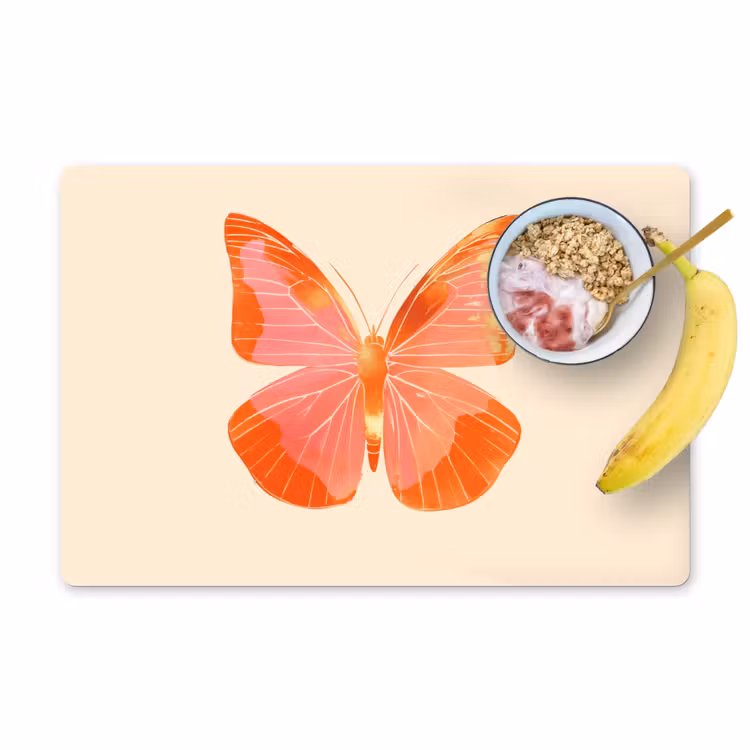 Sets de table en vinyle - Papillon - Minimaliste - Rose — 1