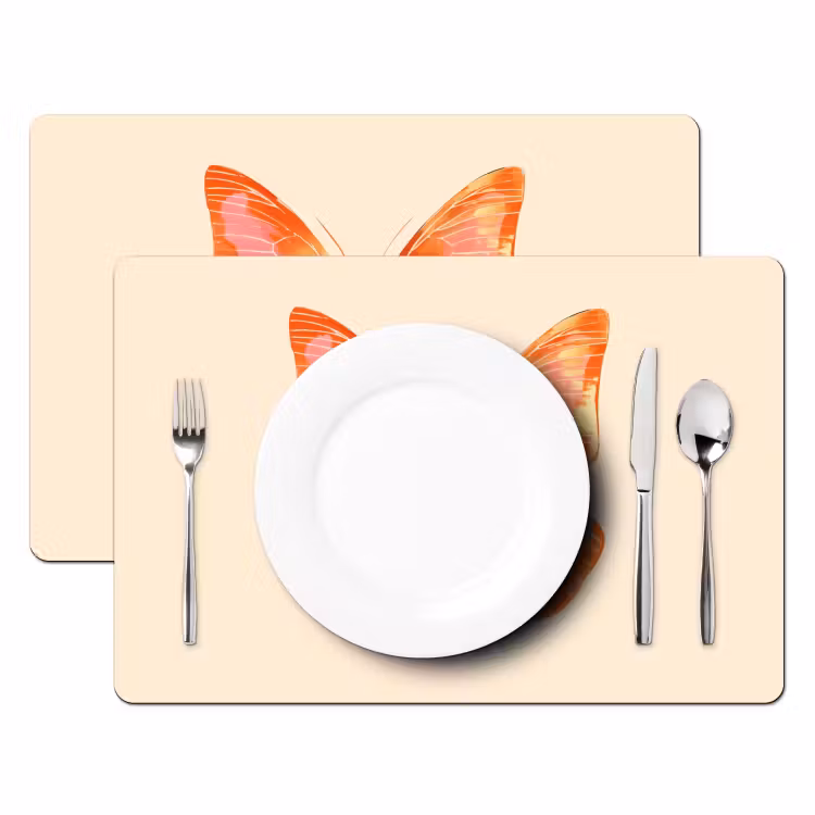 Sets de table en vinyle - Papillon - Minimaliste - Rose — 2