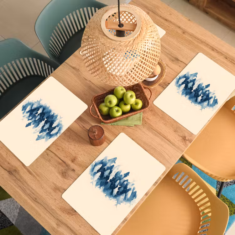 Sets de table en vinyle - Poissons - Minimaliste - Bleu — 3