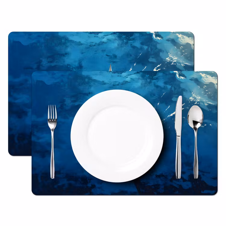 Sets de table en vinyle - Voilier - Eau - Abstrait - Ombre — 2