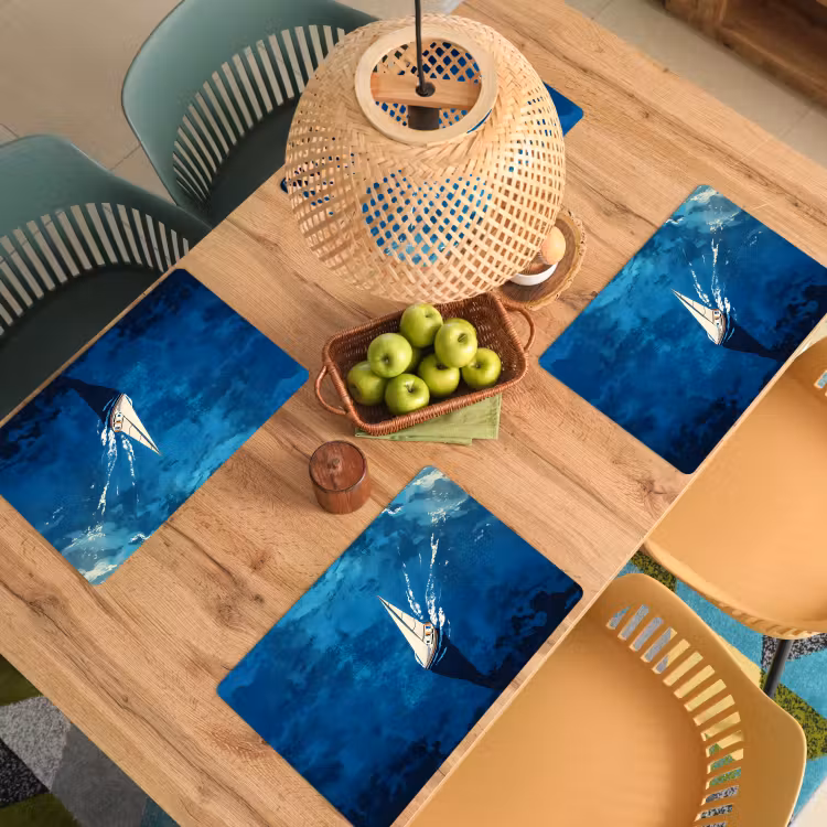 Sets de table en vinyle - Voilier - Eau - Abstrait - Ombre — 3