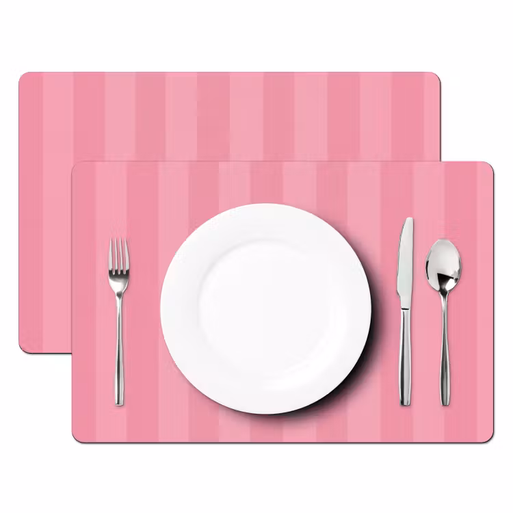 Sets de table en vinyle - Rose - Rayé - Belle — 2