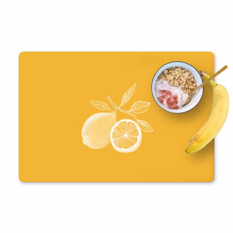 Sets de table en vinyle - Citrons - Illustration - Minimaliste - Jaune — 1
