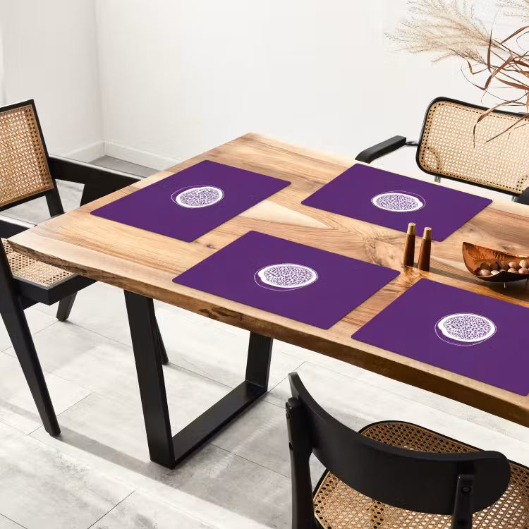 Sets de table en vinyle - Fruit de la passion - Graines - Violet - Minimaliste — 4
