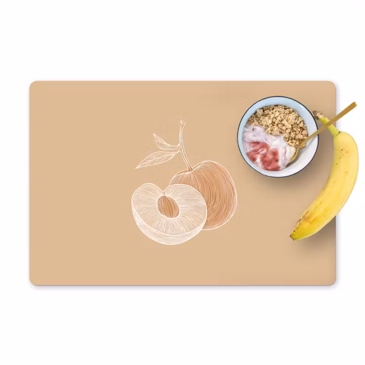 Sets de table en vinyle - Pêche - Dessin au trait - Fosse - Beige — 1