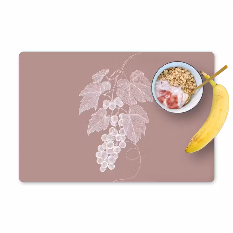 Sets de table en vinyle - Treillis - Raisins - Illustration - Feuilles — 1