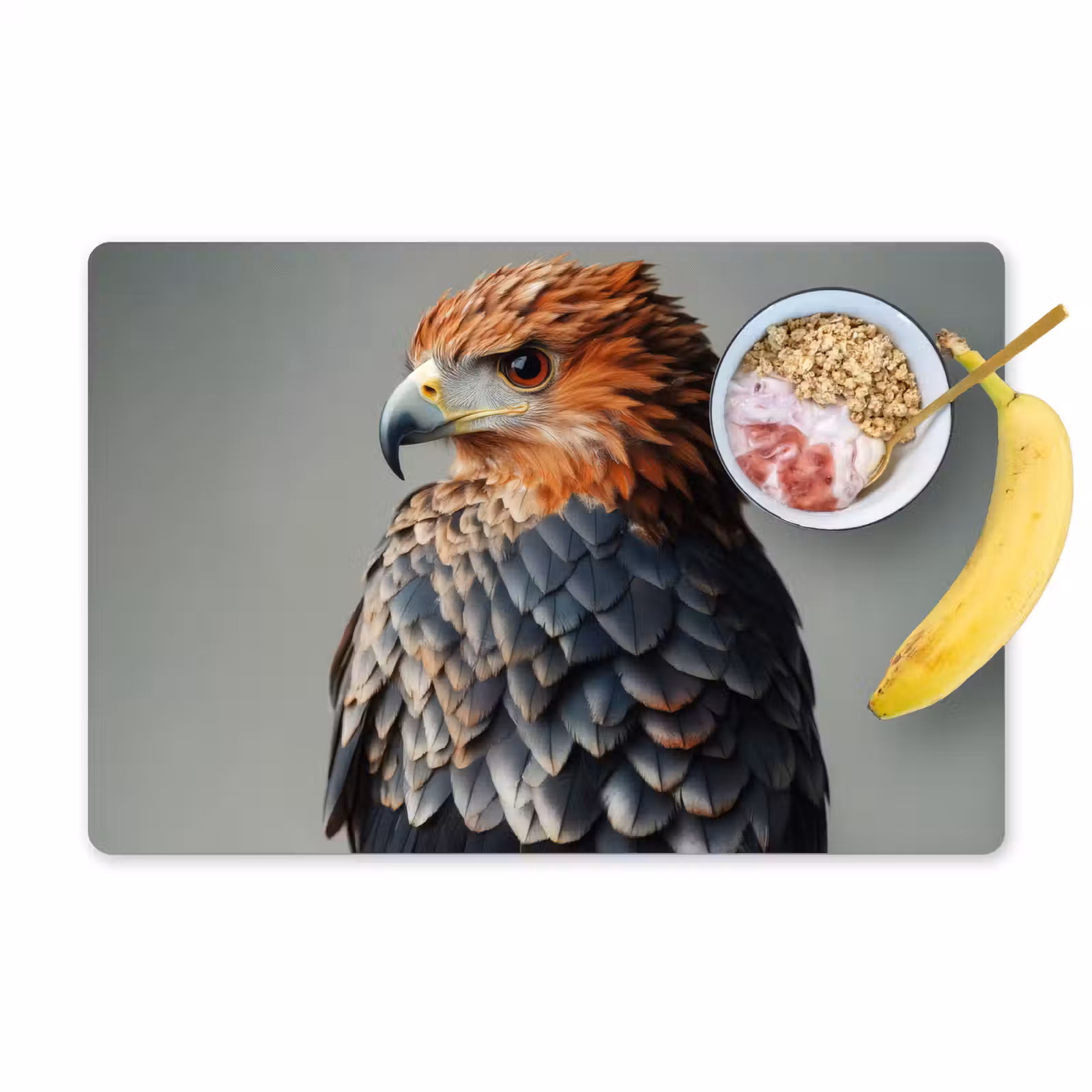 Sets de table en vinyle - Oiseau - Réaliste - Plumes - Marron — 1