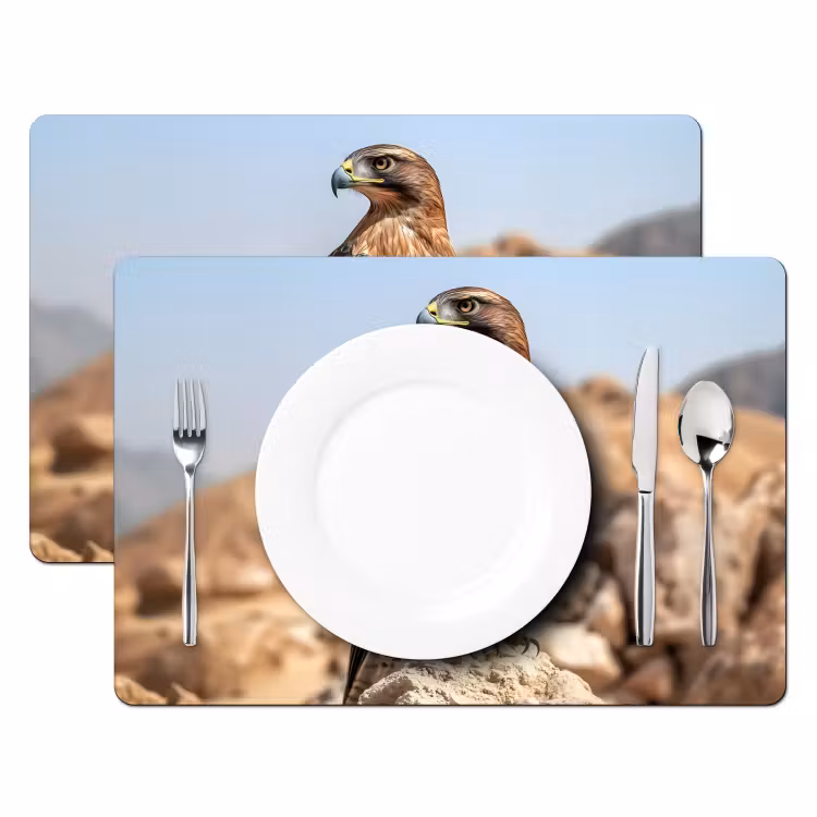 Sets de table en vinyle - Faucon - Oiseau - Rocher - Puissance — 2