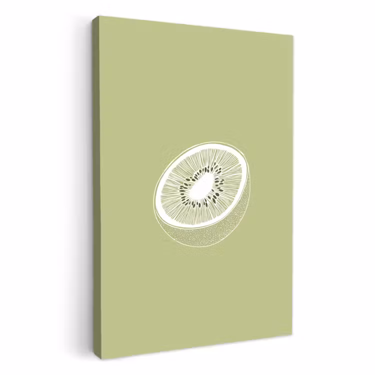 Tableau sur toile - Kiwi - Dessin au trait - Minimaliste - Vert — 4