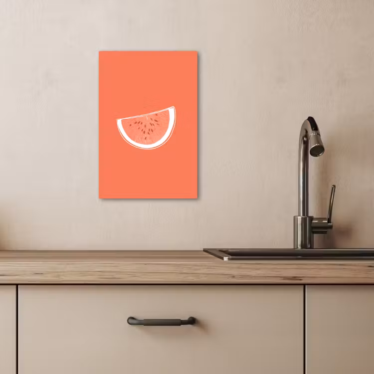 Tableau sur toile - Pastèque - Lignes - Rouge corail — 2