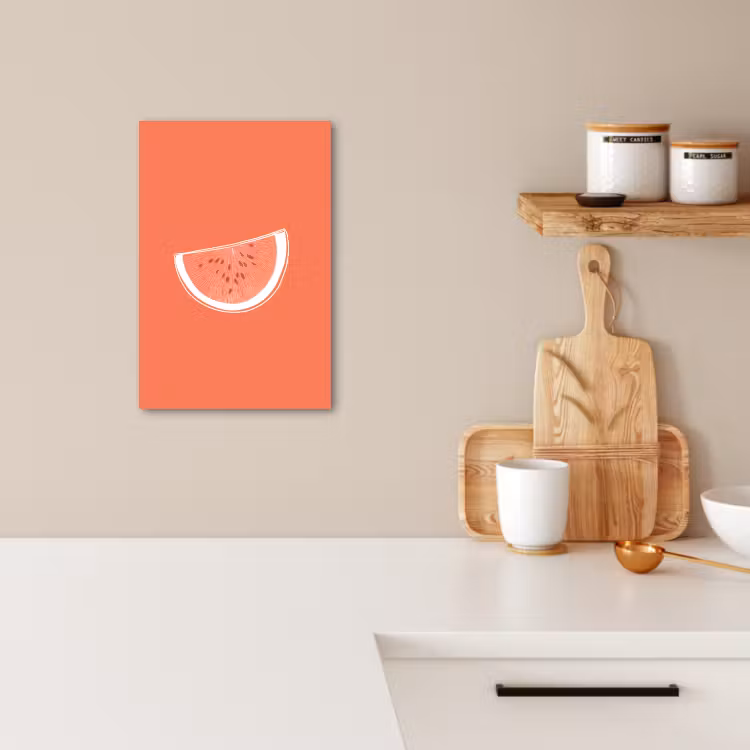 Tableau sur toile - Pastèque - Lignes - Rouge corail — 3