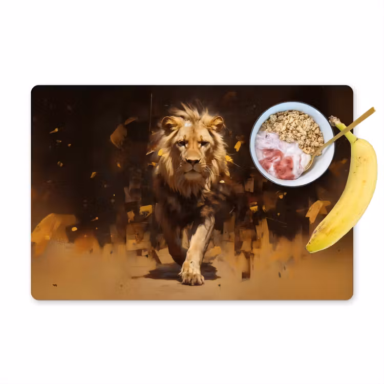 Sets de table en vinyle - Lion - Peint - Abstrait - Or — 1