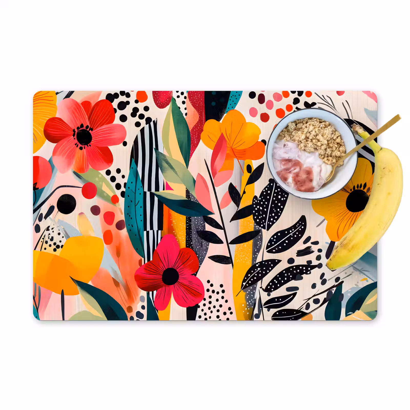 Sets de table en vinyle - Fleurs - Feuilles - Abstrait - Coloré — 1