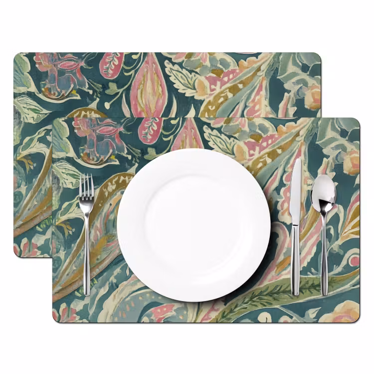 Sets de table en vinyle - Motif - Coloré - Orné - Vert — 2