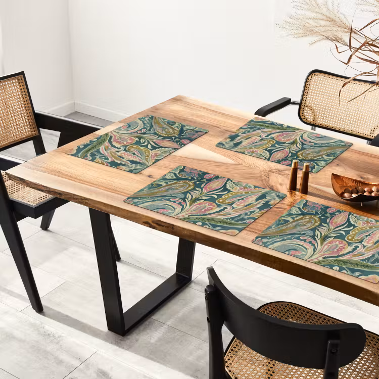 Sets de table en vinyle - Motif - Coloré - Orné - Vert — 4