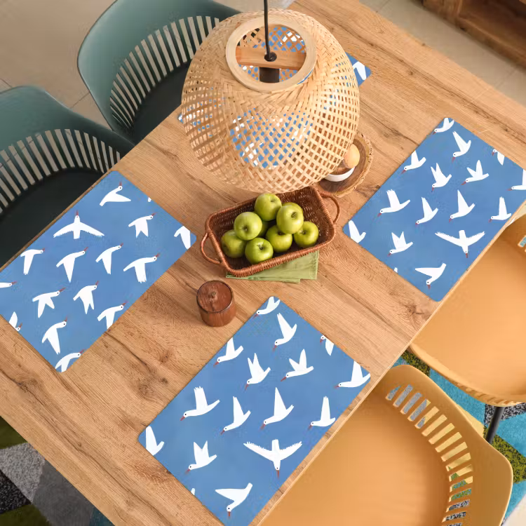 Sets de table en vinyle - Oiseaux - Blanc - Motif — 3