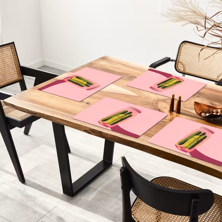 Sets de table en vinyle - Cornichons - Pot - Teinte - Rose — 4