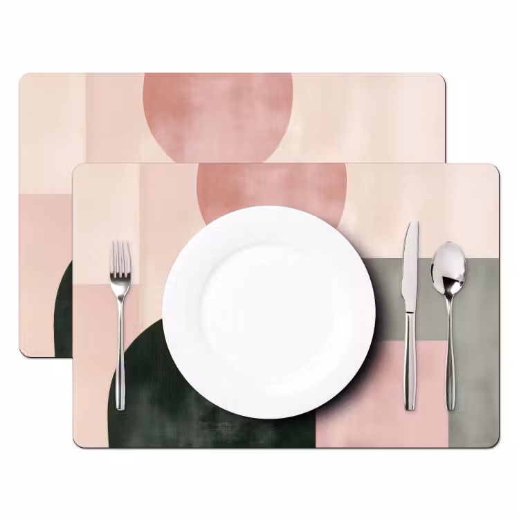 Sets de table en vinyle - Formes - Abstrait - Cercle - Noir — 2