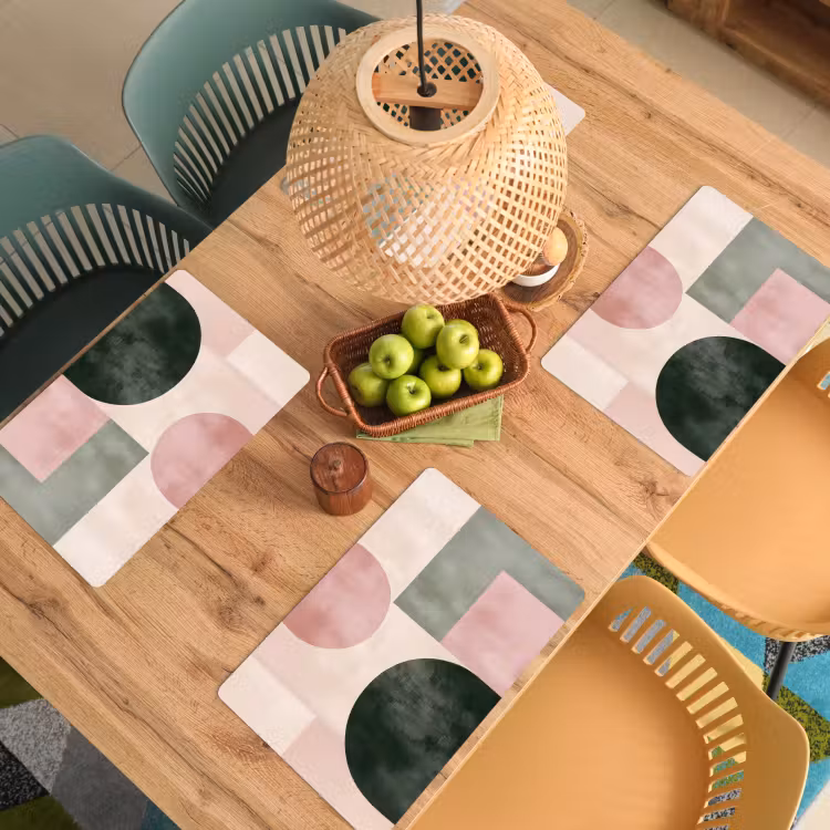 Sets de table en vinyle - Formes - Abstrait - Cercle - Noir — 3