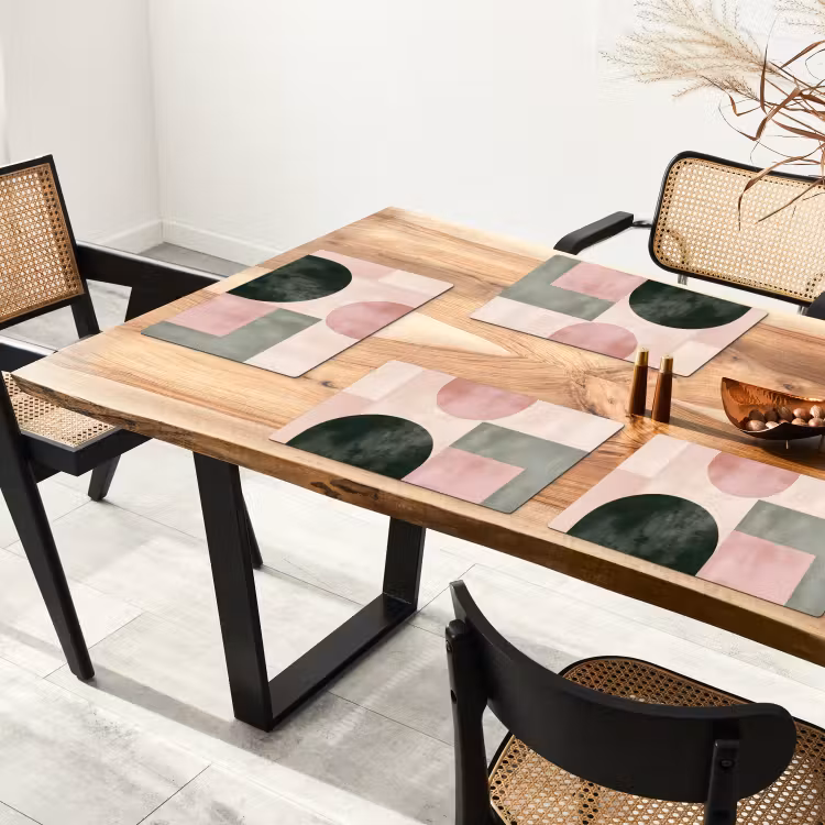 Sets de table en vinyle - Formes - Abstrait - Cercle - Noir — 4