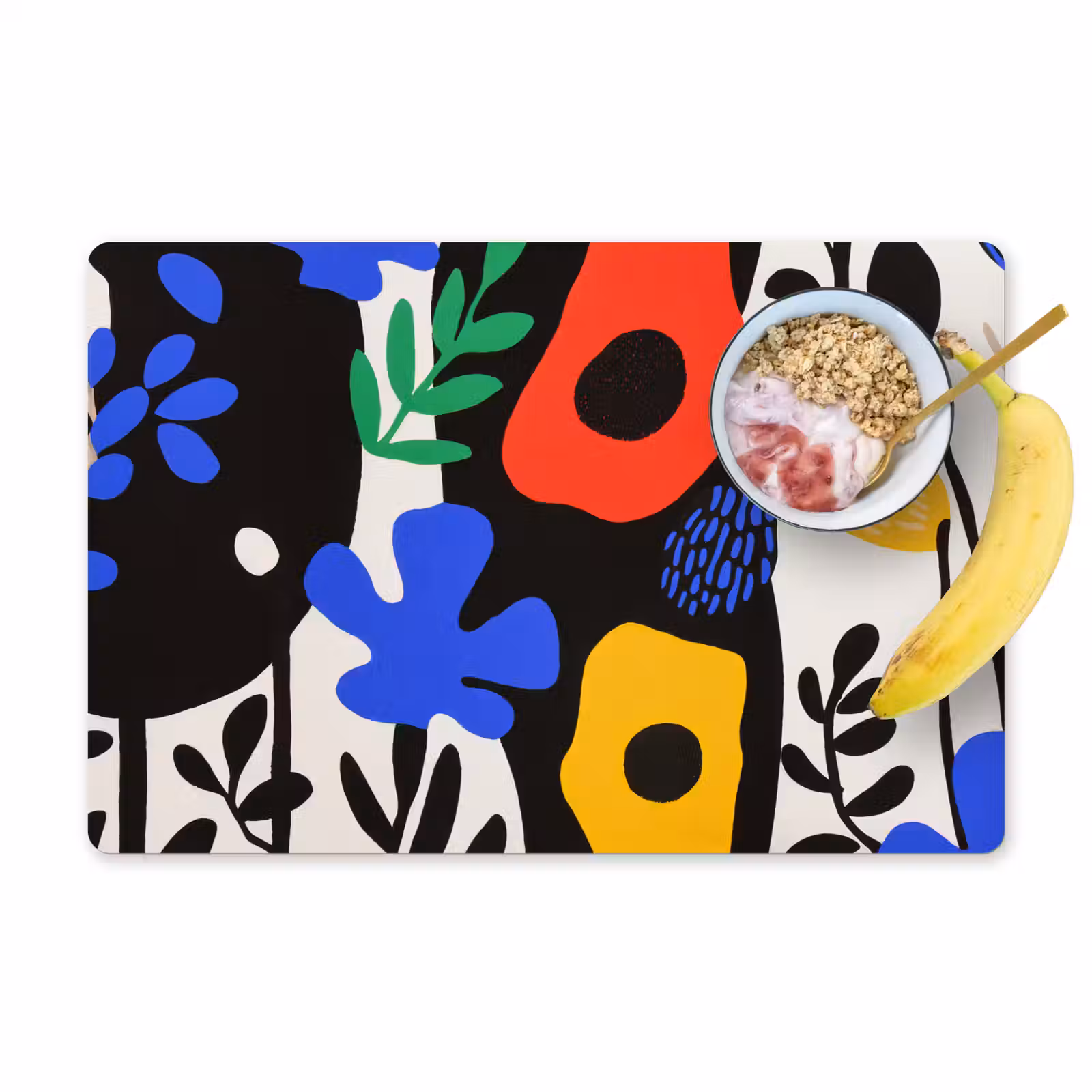 Sets de table en vinyle - Fleurs - Feuilles - Abstrait - Noir — 1