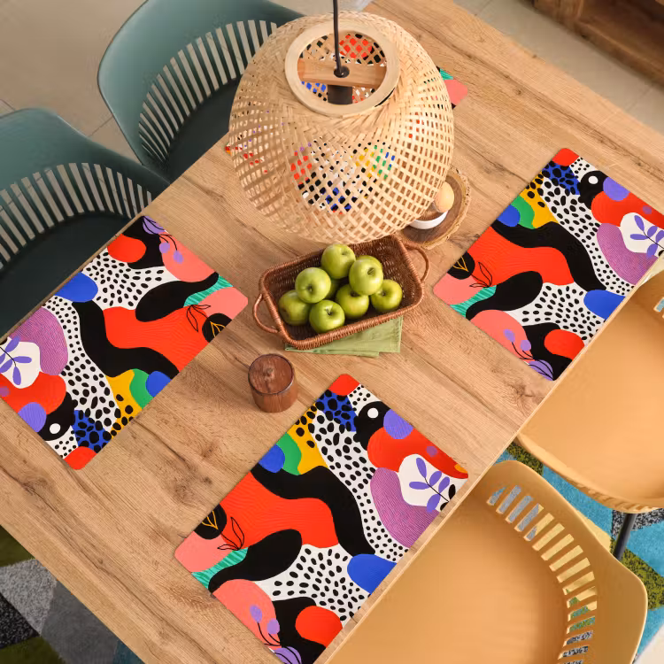 Sets de table en vinyle - Abstrait - Formes - Couleurs - Points — 3