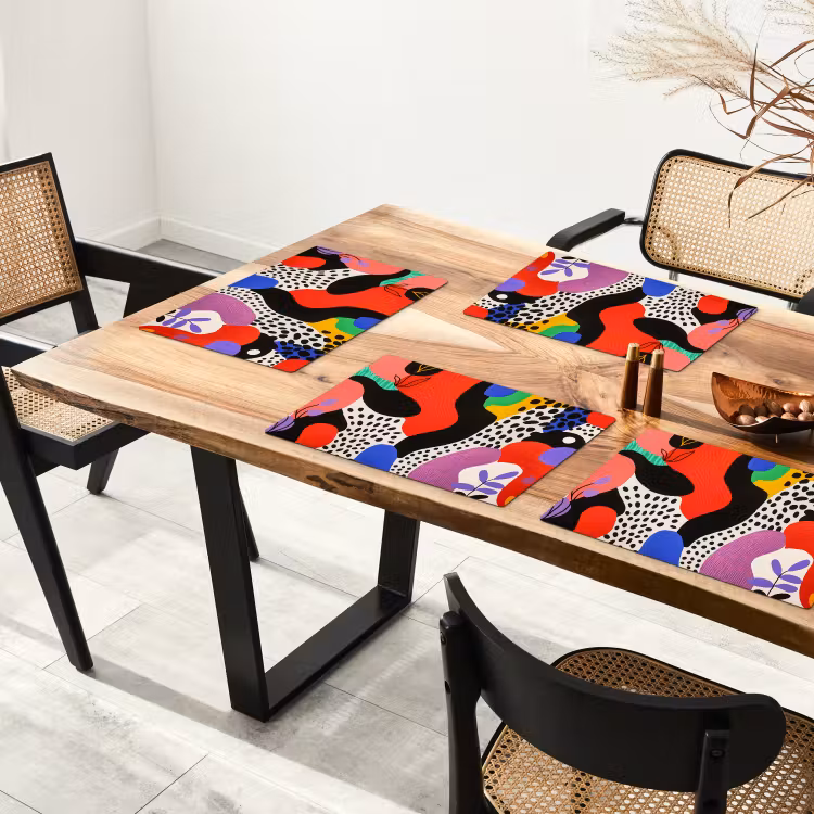 Sets de table en vinyle - Abstrait - Formes - Couleurs - Points — 4