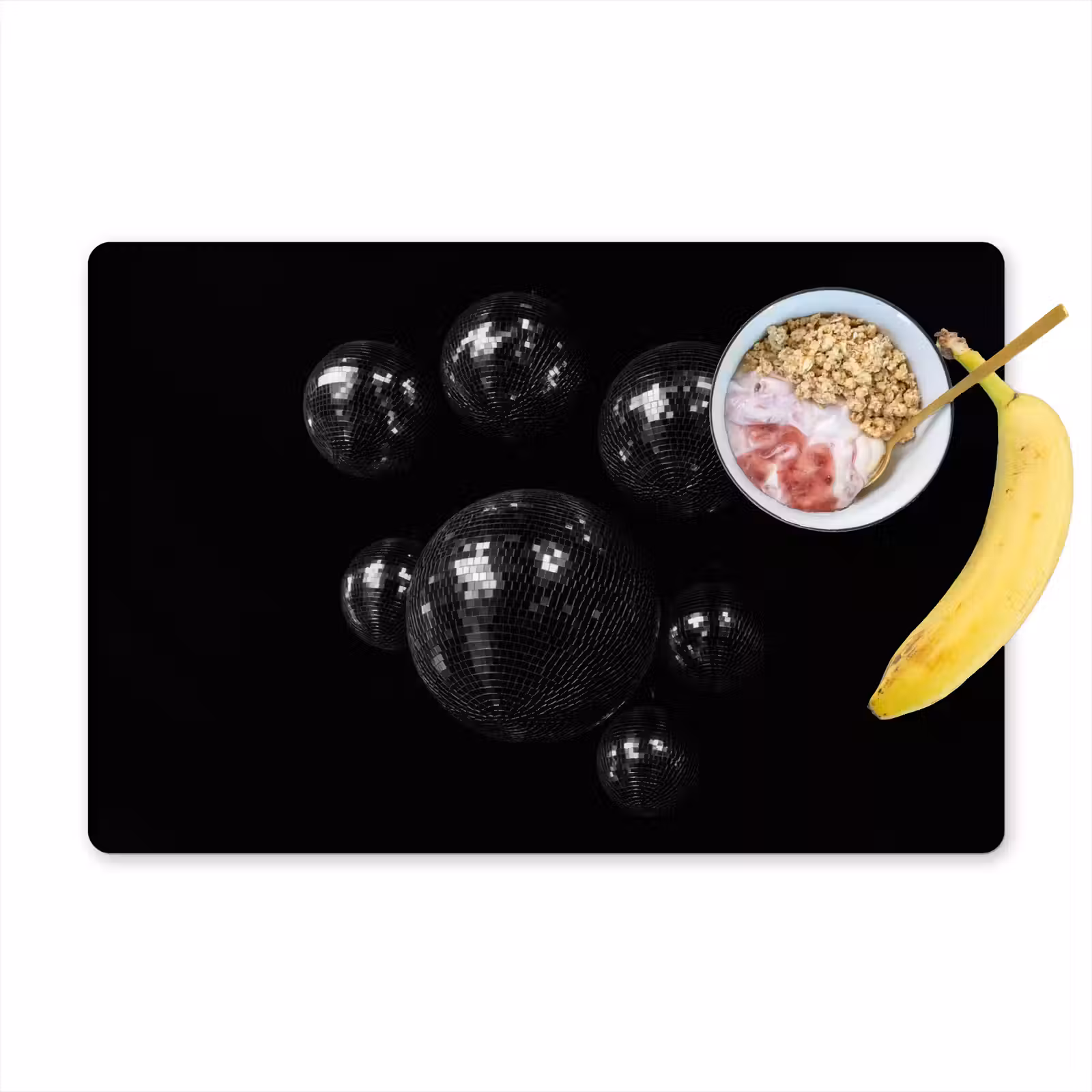 Sets de table - Boules de discothèque - Minimaliste - Noir — 1