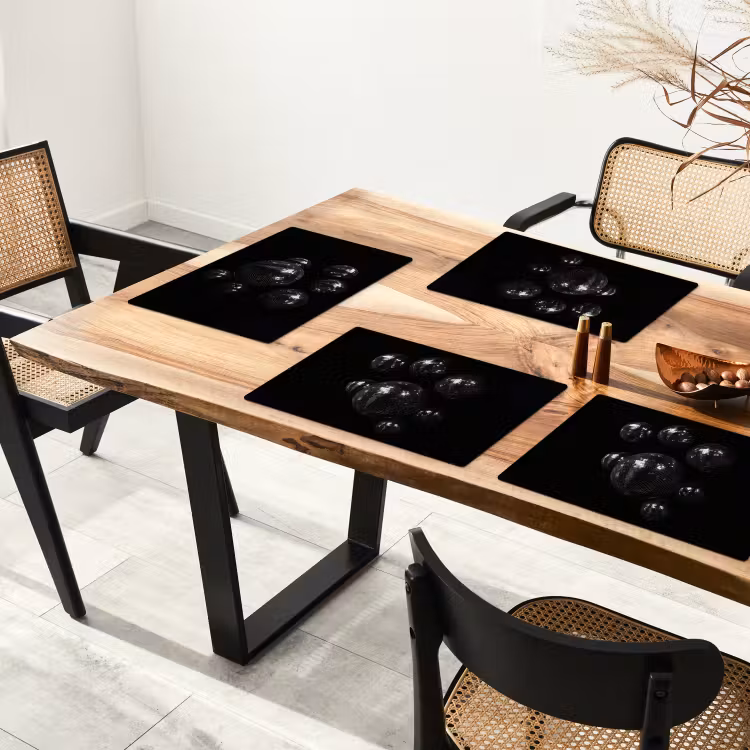 Sets de table - Boules de discothèque - Minimaliste - Noir — 4