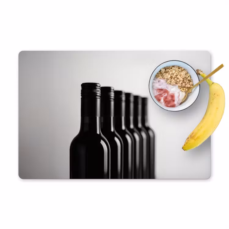 Sets de table - Bouteilles de vin - Noir - Minimaliste — 1