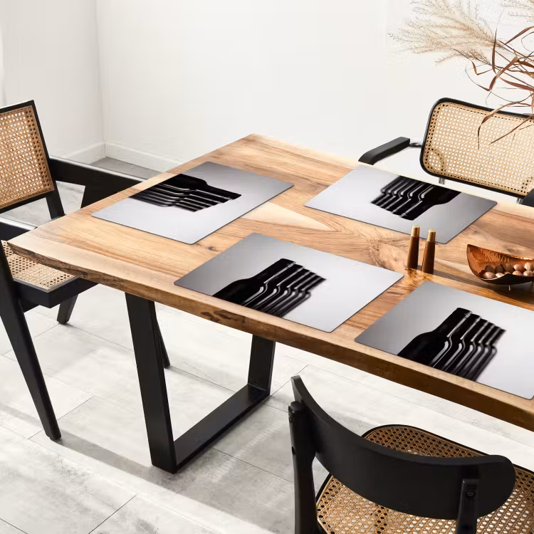 Sets de table - Bouteilles de vin - Noir - Minimaliste — 4