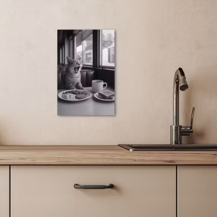 Tableau sur toile - Chat - Café - Pain - Noir — 2