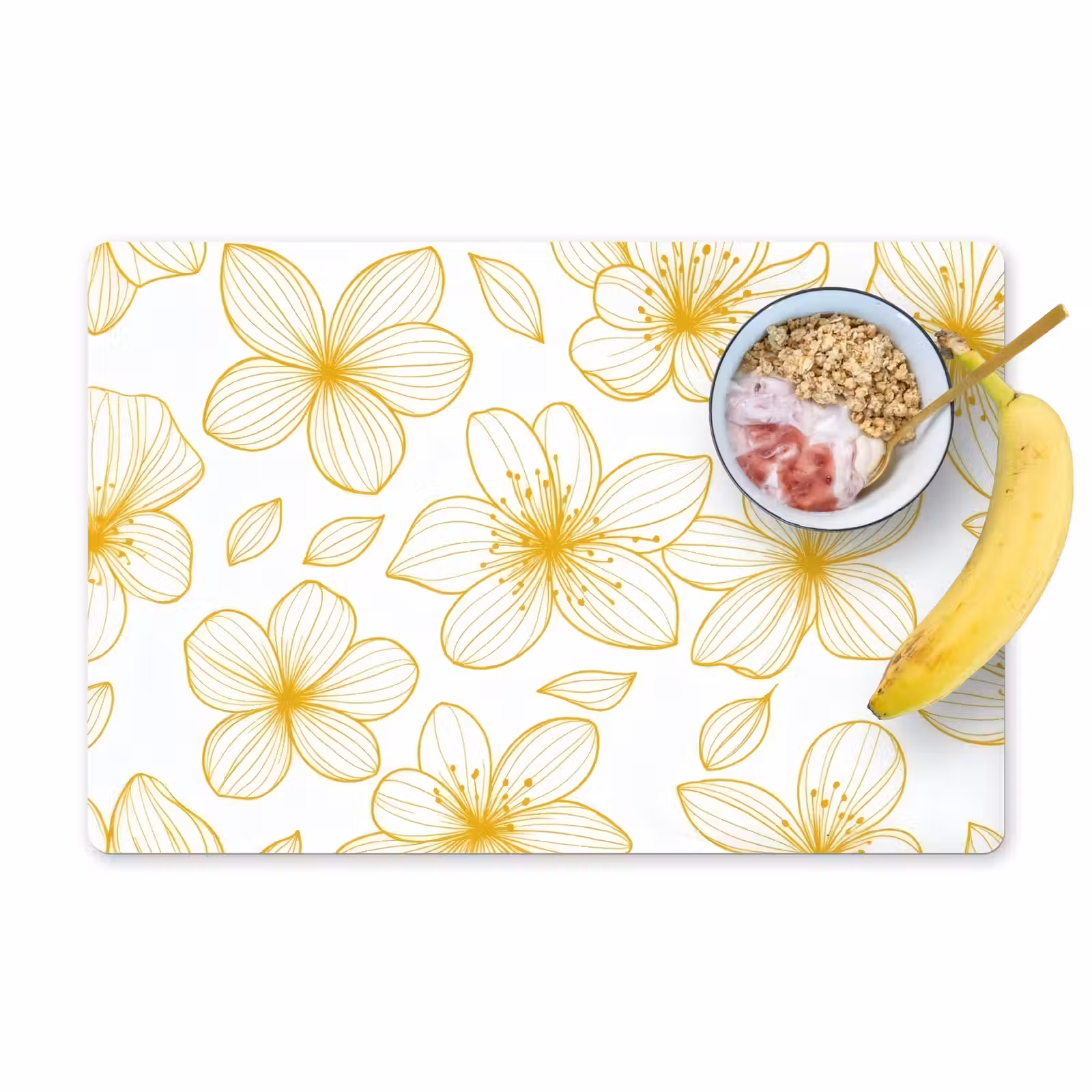 Sets de table en vinyle - Fleurs - Motif - Illustration - Jaune — 1