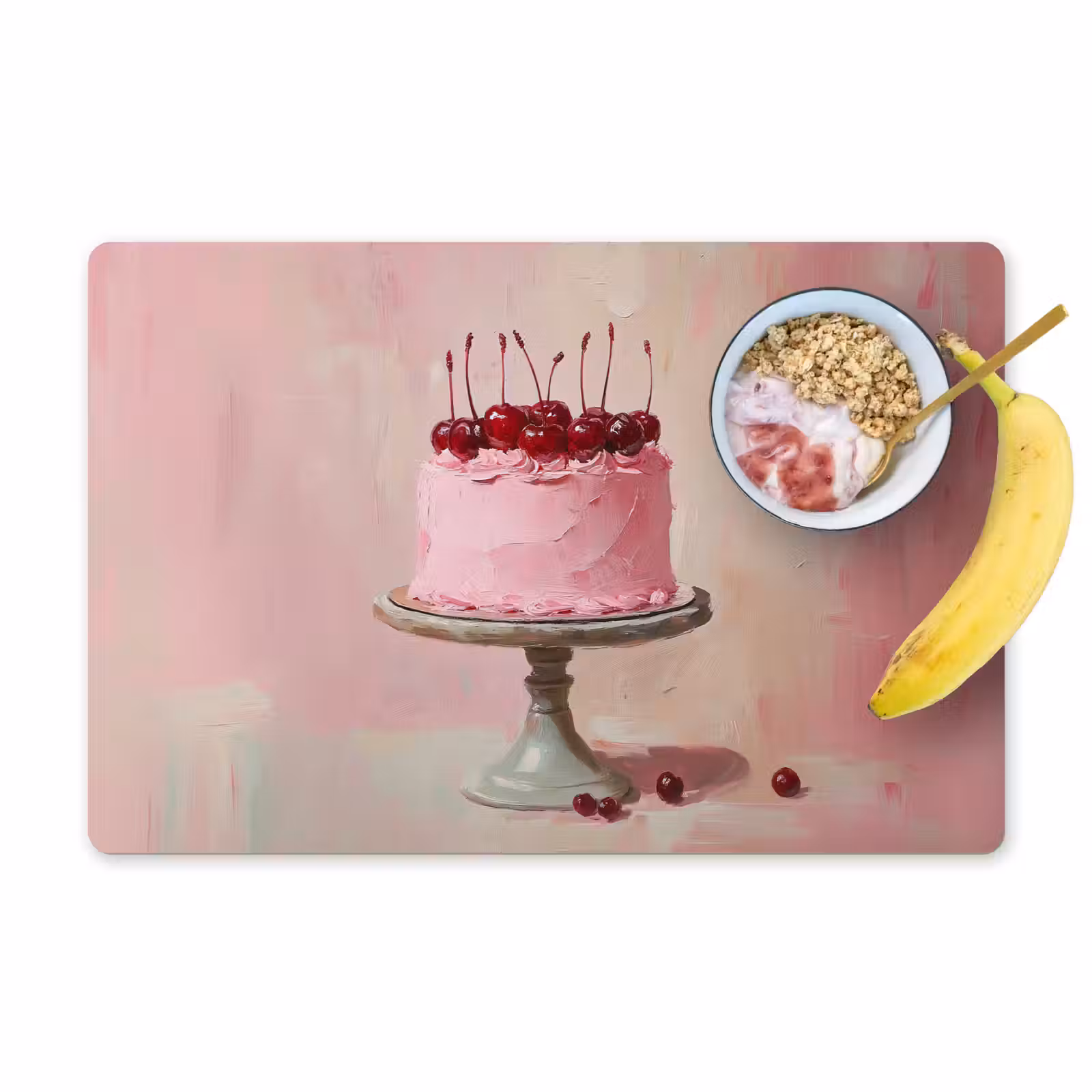 Sets de table en vinyle - Gâteau - Rose - Cerise — 1