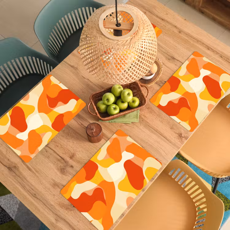 Sets de table en vinyle - Abstrait - Formes - Orange — 3