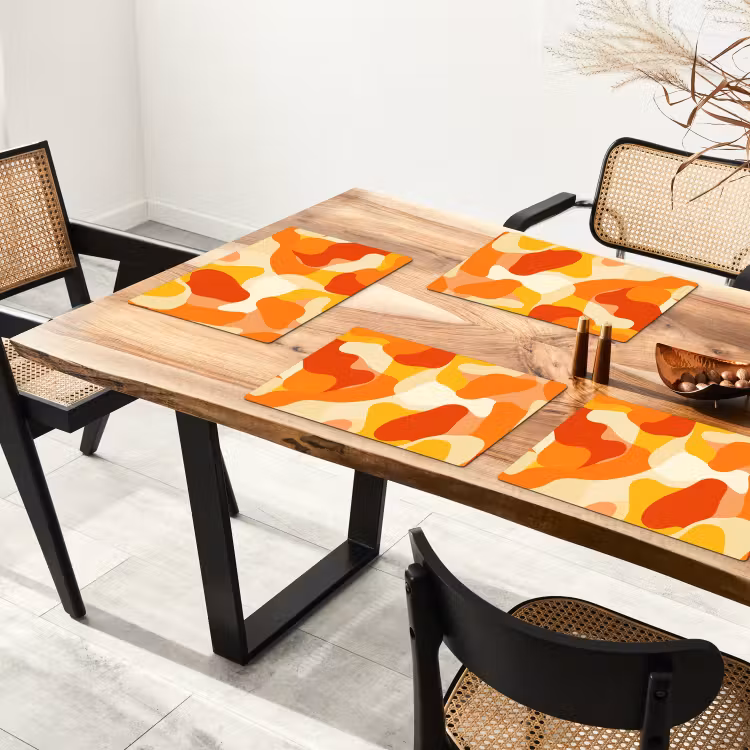 Sets de table en vinyle - Abstrait - Formes - Orange — 4